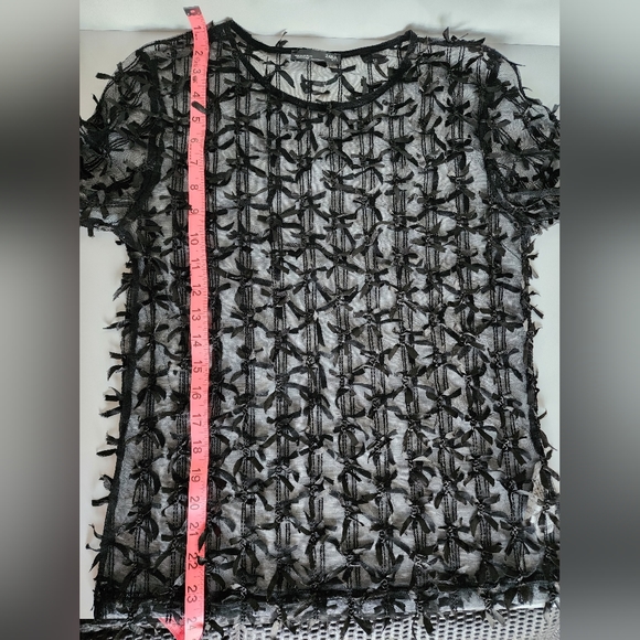 Zara Black Bow Sheer Top - EXCELLENT condition. - Picture 10 of 10